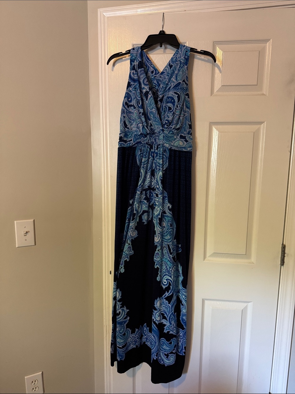 Soma Blue Paisley Wrap-Front Maxi Dress